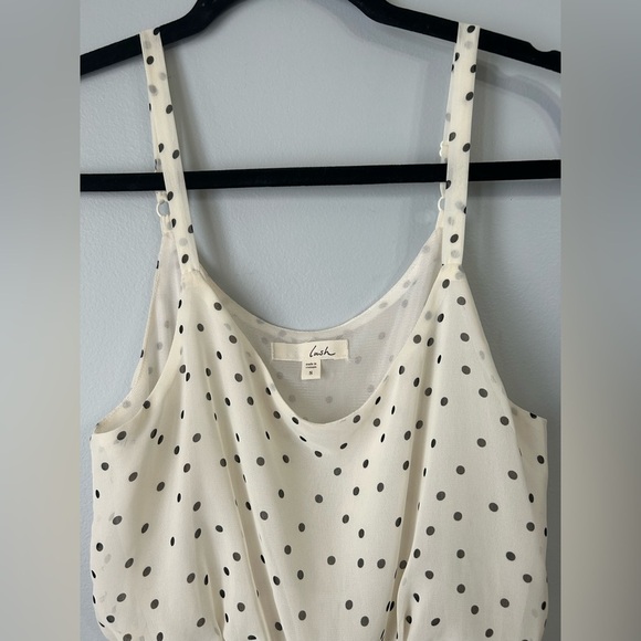 Lush size small Cream Sheer black Polka Dot sleeveless tank top - Picture 4 of 4